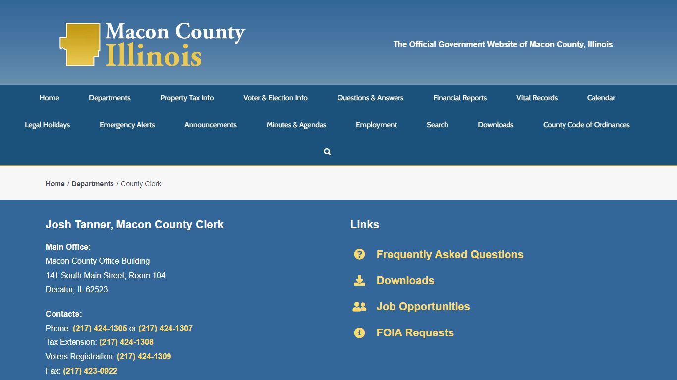 County Clerk - Macon County, Illinois